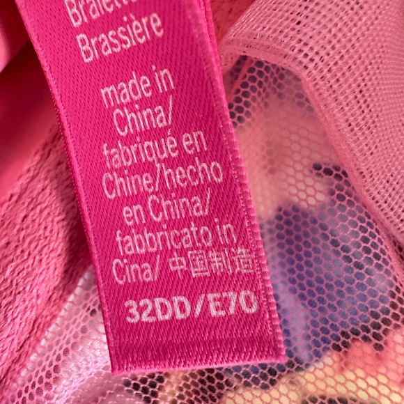 Victoria's Secret X Mary Katrantzou Pink Long Line Demi Bra Size 32 DD - Picture 7 of 7